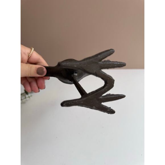 Cast Iron Bird Candle Holder | Tall Long Legs | Whimsical Cottagecore Farmhouse - Picture 6 of 6